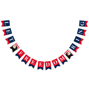 Lass Freedom Ring Bald Eagle American Independence Wimpelkette