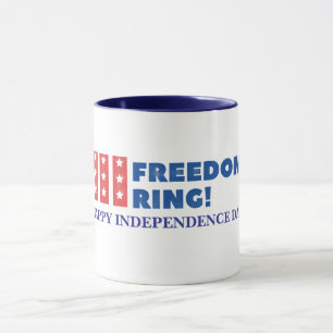 "Lass Freedom Ring" - Patriotische Gewohnheit Tasse