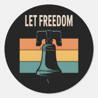 Lass Freedom Ring Sunset Bell Runder Aufkleber