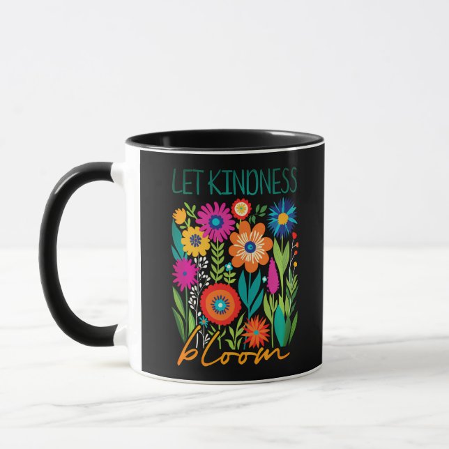 Lass Freundlichkeit erblühen. Kaffeetasse (Links)