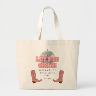 Lass Go Girls Disco Cowgirl Junggeselinnen-Abschie Jumbo Stoffbeutel