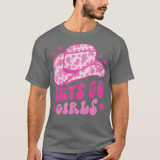 Lass Go Girls Retro Space Cowgirl Hat Pink T-Shirt