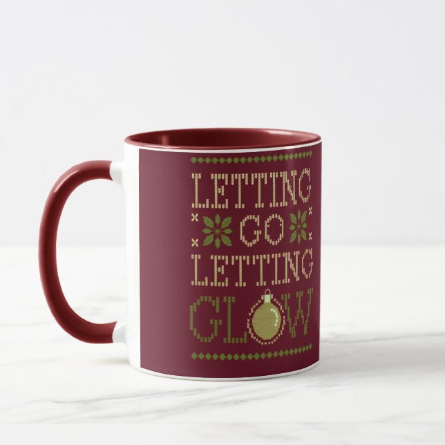 "Lass Go, Lassend Glühen" Personalisierter Urlaub Tasse (Links)
