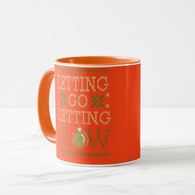 "Lass Go, Lassend Glühen" Personalisierter Urlaub Tasse (Vorderseite Links)