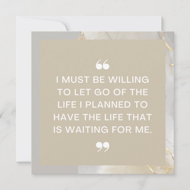 Lass Go Life I Planned Positive Affirmation Card (Vorderseite)