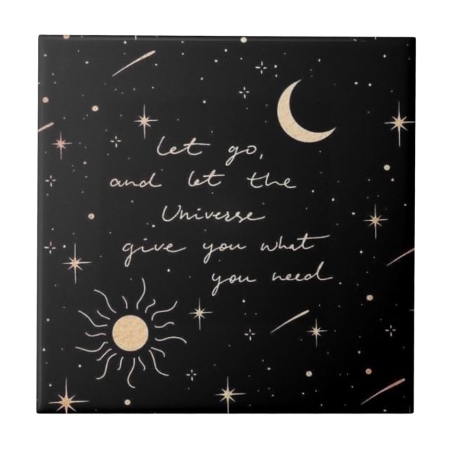 Lass Go und Lass das Universum Fliese (Vorderseite)