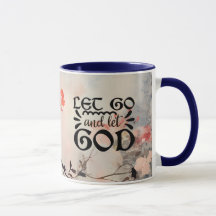 Lass Go und Lass Gott Coral Blue Floral Art Christ