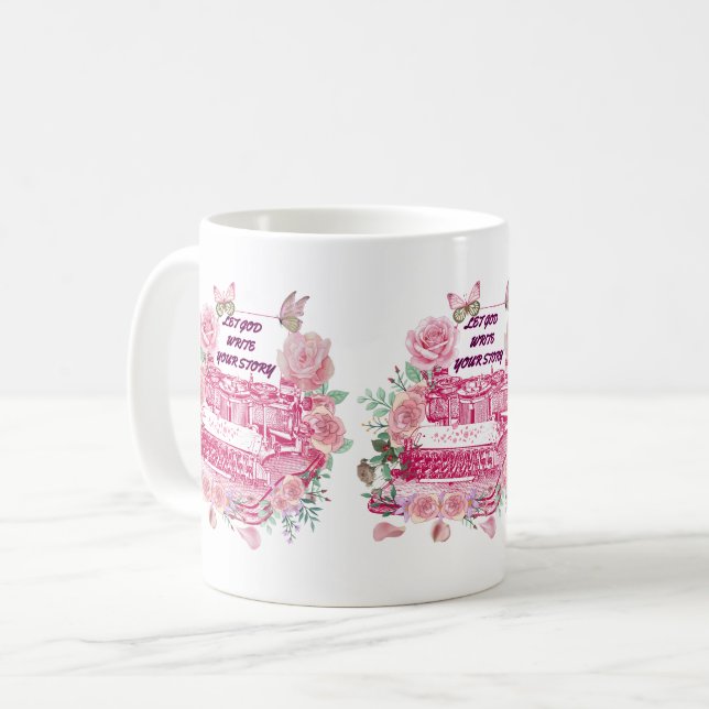 Lass Gott deine Geschichte schreiben Kaffeetasse (Vorderseite Links)