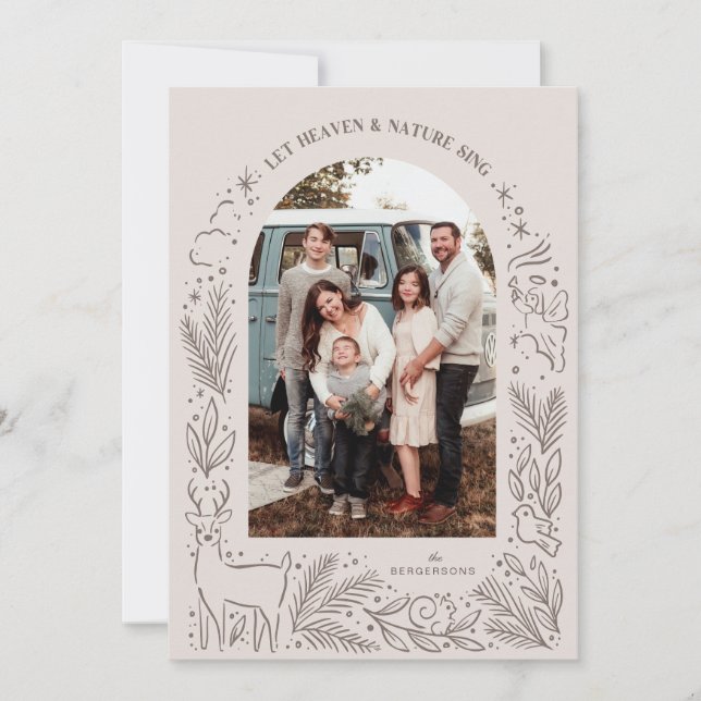 Lass Heaven an Nature Sing Feiertagskarte (Vorderseite)