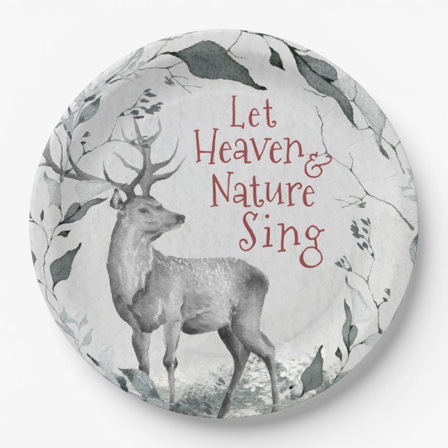 Lass Heaven & Nature Sing, Weihnachtslied Pappteller (Vorderseite)