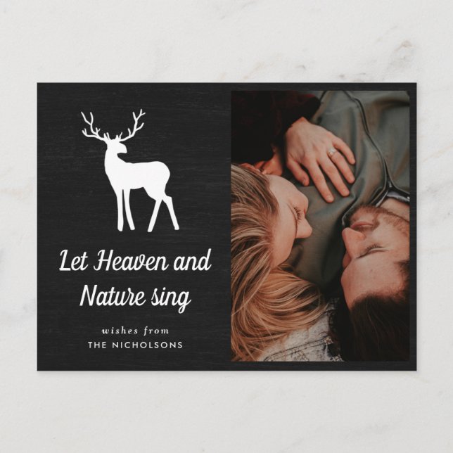 Lass Himmel und Natur Sing White Antler | Foto Postkarte (Vorderseite)
