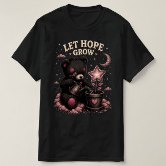 Lass Hoffnung wachsen Retro-gesteppter Teddybär T-Shirt