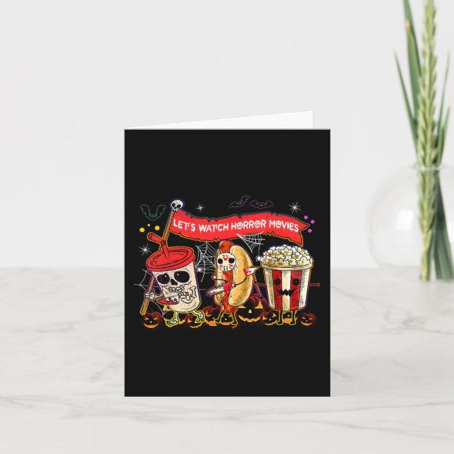 Lass Horror Filme Halloween Funny Ghost Ske ansehe Karte (Vorderseite)