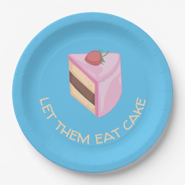 Lass ihnen Cake Slice Round essen    Pappteller (Vorderseite)
