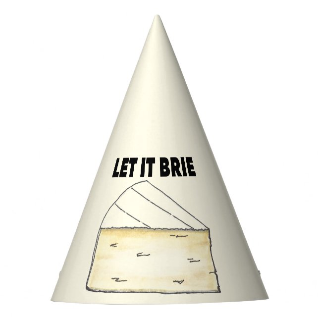 LASS IT BRIE (BE) Funny Brie Cheese Feinschmecker Partyhütchen (Vorderseite)