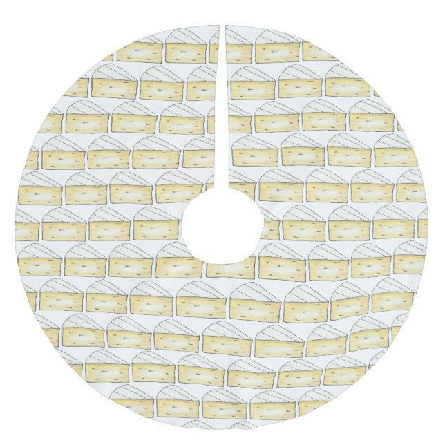 Lass It Brie French Cheese Wedge Cocktail Party Polyester Weihnachtsbaumdecke (Vorderseite)