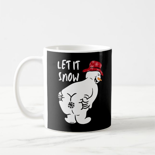 LASS IT SNOW lustiger Schneemann Kaffeetasse (Links)