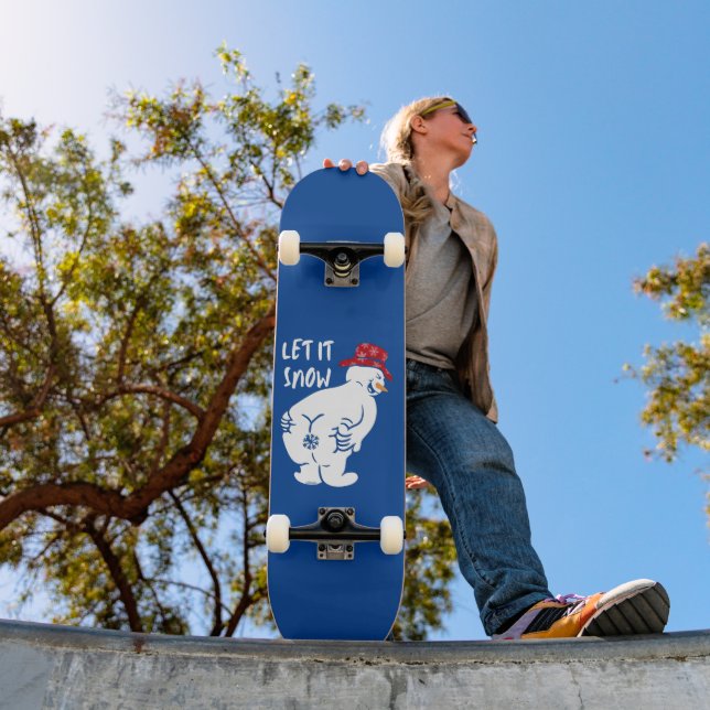 LASS IT SNOW lustiger Schneemann Skateboard (Außenbereich 1)