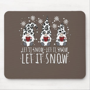 LASS IT SNOW Winter Gnome - Leopard Buffalo Karier Mousepad