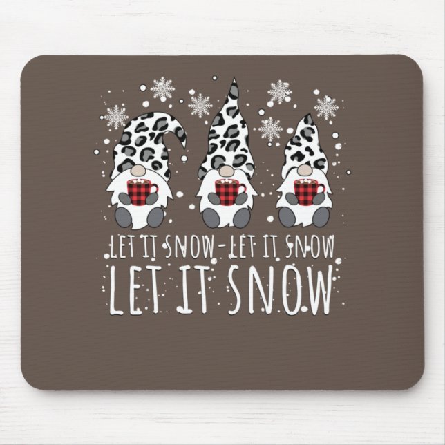 LASS IT SNOW Winter Gnome - Leopard Buffalo Karier Mousepad (Vorne)