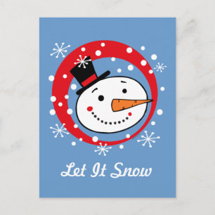 Lass It Snowman Custom Postcard Feiertagspostkarte