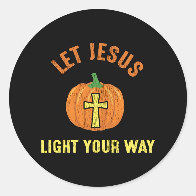 Lass Jesus Licht deinen Weg Erntedank Christlich Runder Aufkleber (Vorderseite)