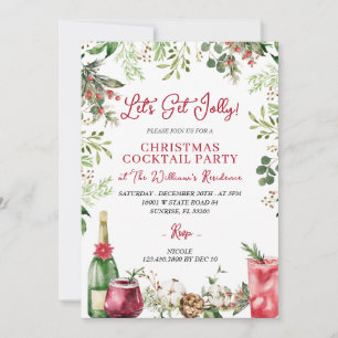 Lass Jolly Christmas Holiday Cocktails Party Einladung