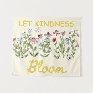 Lass Kindness Bloom Floral Wandteppich