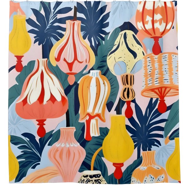 Lass Lampen Duschvorhang (Vorderseite)