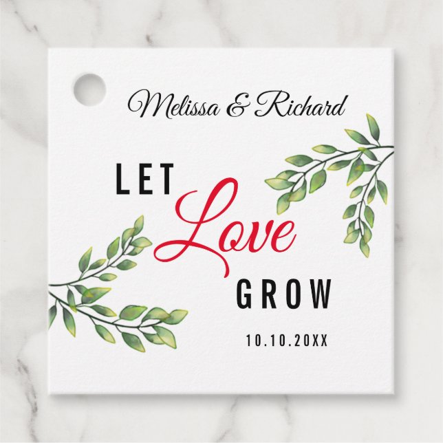 Lass Liebe Grow Greenerity Wedding Vielen Dank Geschenkanhänger (Vorderseite)