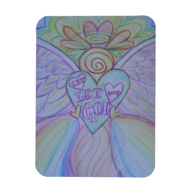 Lass Liebe, Lass Gott Rainbow Angel Magnet (Vertikal)