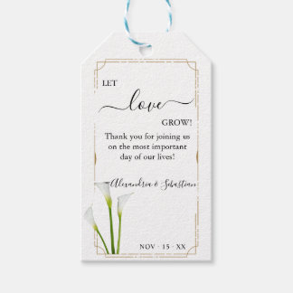 Lass Liebe wachsen Calla Lily Grüne Gastgeschenk H Geschenkanhänger
