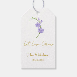 Lass Liebe wachsen Freesia-Samenpackung Hochzeit Geschenkanhänger