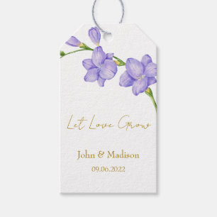 Lass Liebe wachsen Freesia-Samenpaket Hochzeit Geschenkanhänger