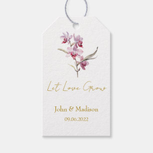 Lass Liebe wachsen Orchideensamen-Päckchen Hochzei Geschenkanhänger