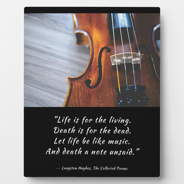 Lass Life like Music Langston Hughes Fotoplatte (Vorderseite)