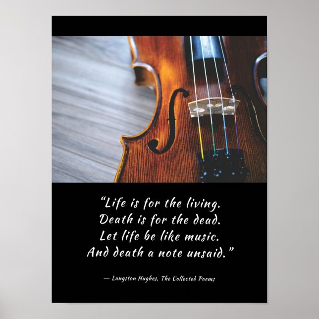 Lass Life like Music Langston Hughes Poster (Vorne)