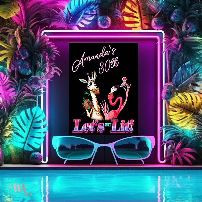 Lass Lit Funny Adult Birthday Cocktail Party Poster (Von Creator hochgeladen)