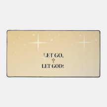 Lass los, lass Gott Kreuz in schwarzem Text