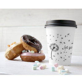 Lass los, Löwenzahn im Wind fließt Pappbecher