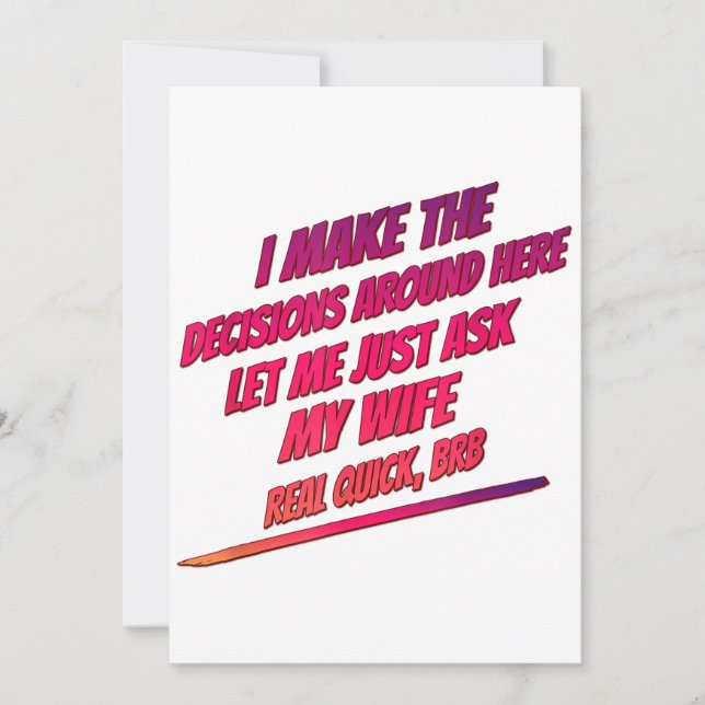 Lass Me Just Frag Meine Ehefrau - Husband Funny Sp Einladung (Vorderseite)