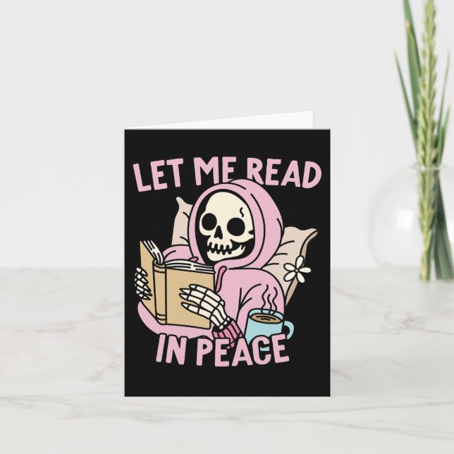 Lass Me Read in Peace Funny Ghost Reading Book Hal Karte (Vorderseite)
