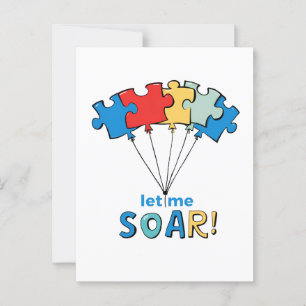 Lass Me Soar - Autismus Awareness Puzzle Ballon Postkarte