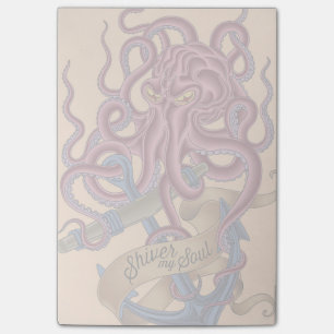 Lass meine Seele erschaudern   Tintenfisch-Tattoo Post-it Klebezettel
