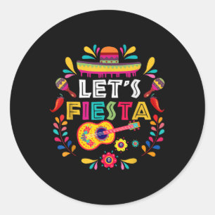 Lass mexikanisches Fiesta Cinco De Mayo Party farb Runder Aufkleber