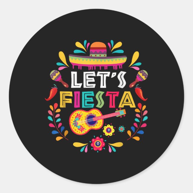 Lass mexikanisches Fiesta Cinco De Mayo Party farb Runder Aufkleber (Vorderseite)