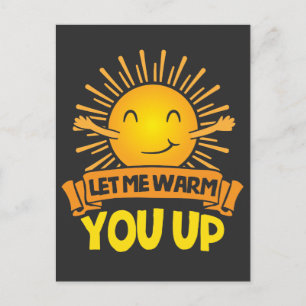 Lass mich dich aufwärmen Süße Sonne umarmung Glück Postkarte
