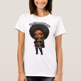 Lass mich in Ruhe - Sassy Afro Chibi Queen T-Shirt