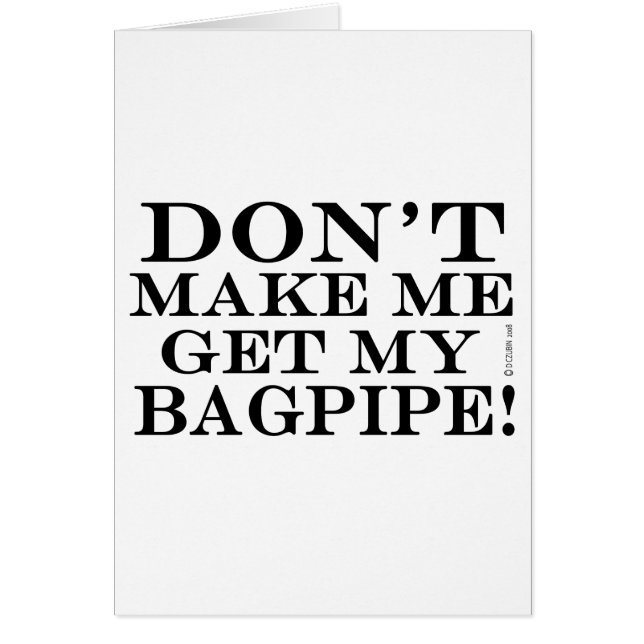 Lass mich nicht mein Bagpipe bekommen (Vorne)