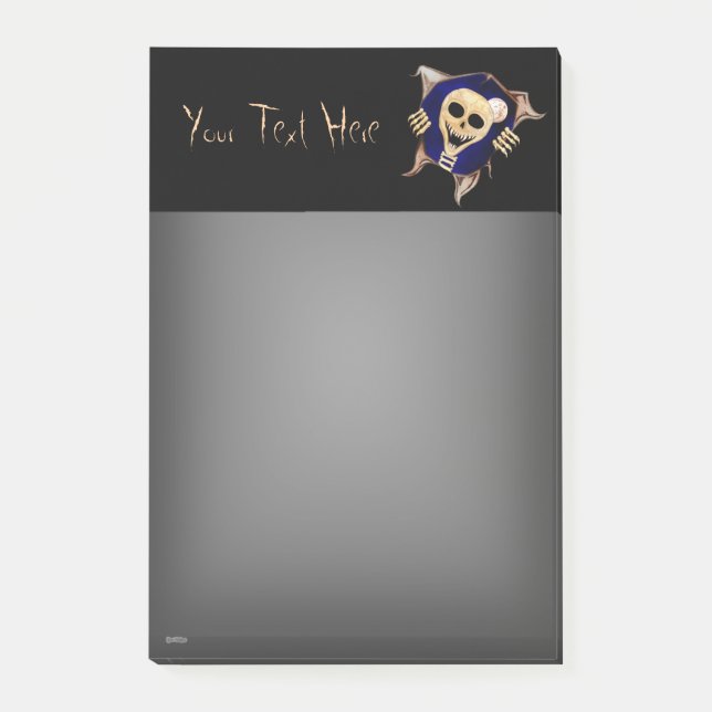 Lass mir aus (Flucht vor Skelett) Post-it Klebezettel (Vorderseite)